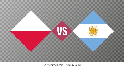 Poland vs Argentina flag concept. Vector illustration.