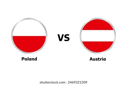 Poland vs Austria match , isolated on white background