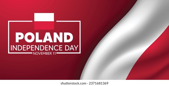 Poland waving flag for independence day vector poster