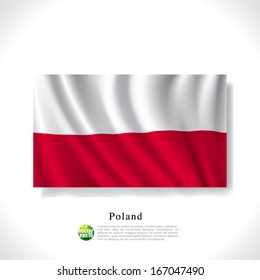 Poland waving flag isolated against white background, vector illustration 