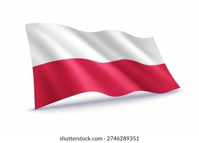 Poland waving flag of isolated on white background.