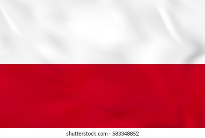 Poland waving flag. Poland national flag background texture. Vector illustration.