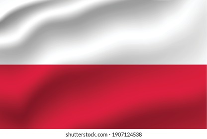 Poland waving flag vector editable