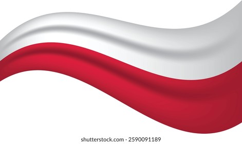 Poland wavy flag, waving flag vector illustration
