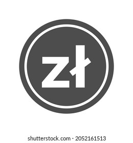 Poland Zloty coin solid icon. High quality and very suitable for your design, web design, mobile app design, etc. Flat design vector illustration.