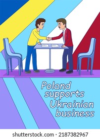 Polens Unterstützung für die Ukraine.
EPS10 Vektorgrafik.