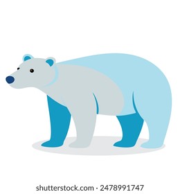 Polar Animal isolierte flache Vektorillustration auf weißem Hintergrund.