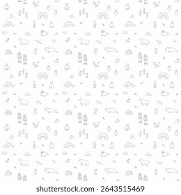 Polar animals seamless pattern. Cute Cartoon arctic animals background. Vector Illustration.