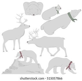 Polar animals, vector