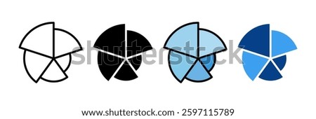 Polar Area Chart Icon Set Multiple Style Collection