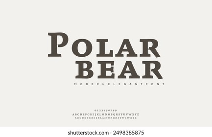  Polar Bear Abstract Fashion font alphabet. Minimal modern urban fonts for logo, brand etc. Typography typeface uppercase lowercase and number. vector illustration
