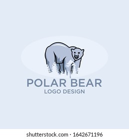 polar bear abstract logo design vector