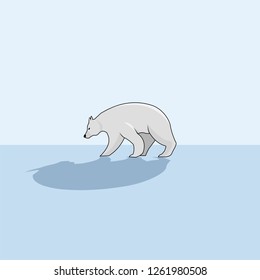 Polar bear alone vector illustration icon