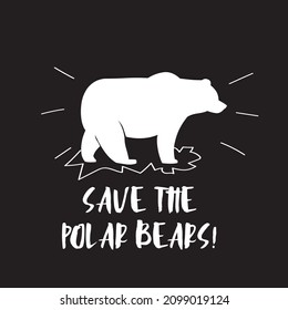 polar bear animal graphic illustration with slogan vector