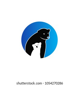 polar bear animal icon vector logo