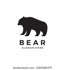 Polar bear animal logo design and bear face isolated on background.