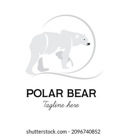 Polar bear animal logo vector illustration with dummy text on white background.