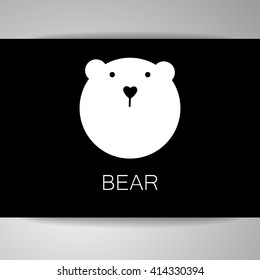 Polar bear animal sign. Bear mascot idea for logo, emblem, symbol, icon. Vector illustration. 