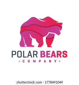 polar bear animal vector logo design