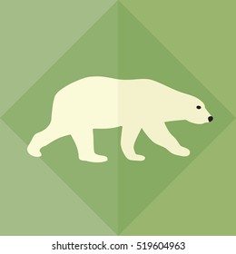 polar bear animal vector on green background