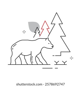 Polar Bear in Arctic Environment Vector Icon Design