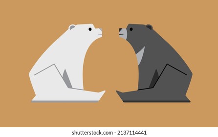 Polar bear and Asiatic black bear