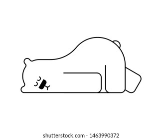 Polar bear asleep. Beast is sleeping. vector illustration