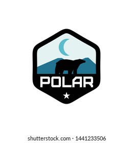 the polar bear and aurora logo design
