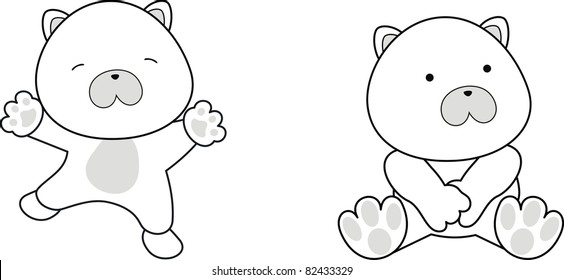 polar bear baby cartoon in vector format