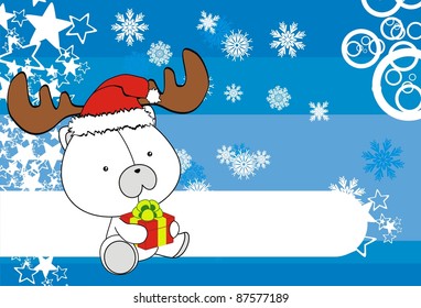 polar bear baby cartoon xmas background in vector format