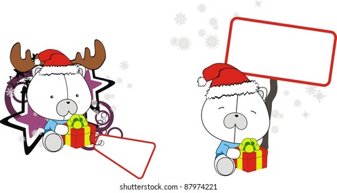 polar bear baby cartoon xmas sticker in vector format