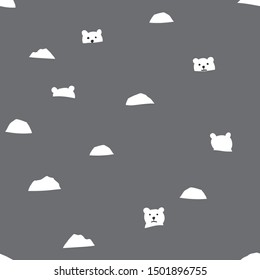 Polar bear background. Seamless pattern. Vector.