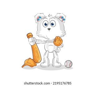 the polar bear baseball Catcher cartoon. cartoon mascot vector