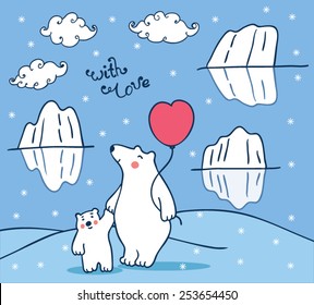 polar bear, beautiful greeting card