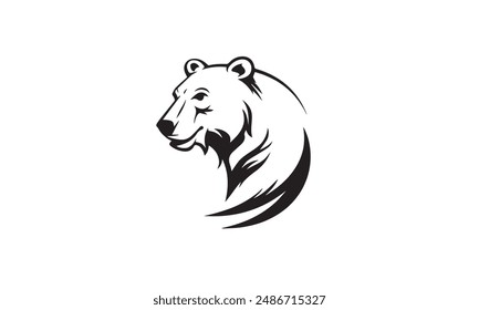 Polar Bear black Logo Design Template