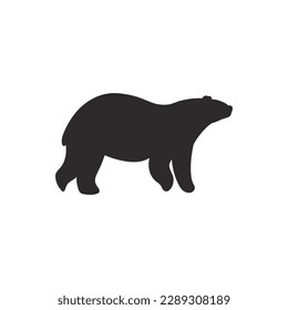 Polar bear black silhouette vector on a white background
