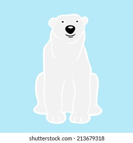 A polar bear in blue background 