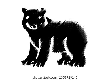 polar - bear brush art isolated with white background