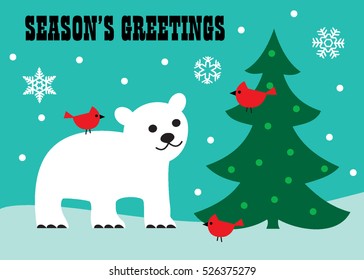 polar bear and cardinal