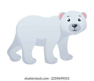 Polar bear cartoon character . Vector .