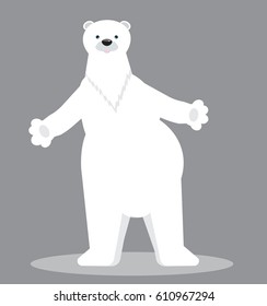 Polar bear cartoon character. Vector illustration