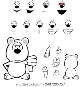 polar bear cartoon expressions pack collection in vector format