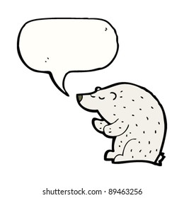 polar bear cartoon with speech bubble