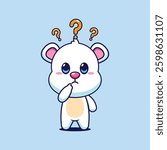 Polar bear cartoon vector illustration is confused
Design element for poster, brochure, web, mascot, sticker, logo and icon.