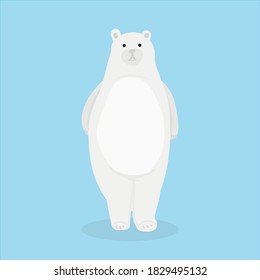 Polar bear cartoon vector illustration.