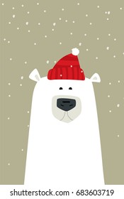 Polar bear cartoon vector illustration 