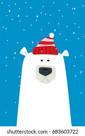 Polar Bear Cartoon Vector Illustration 