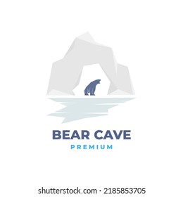 Polar Bear Cave Vector Illustration Logo