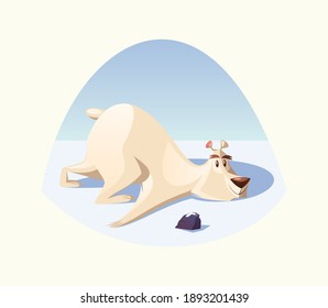 Polar bear character vector illustration