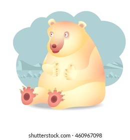 polar bear charactor, vector cartoon, character design